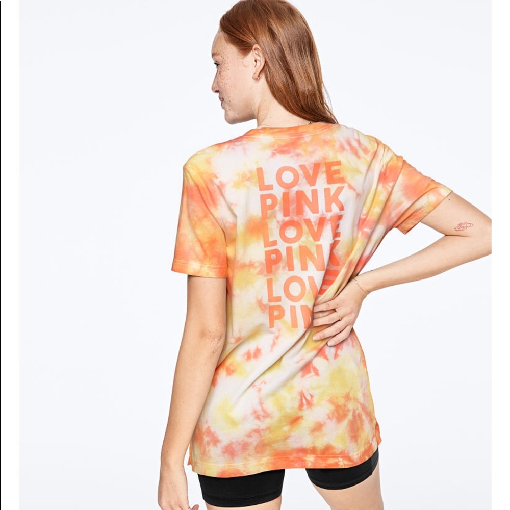 NWT VICTORIA'S SECRECT LOVE TIE-DYE LARGE T-SHIRT